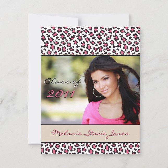 Elegante Invitación Grad / Invitación - Leopard (Anverso)