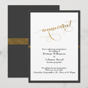 Elegante Invitación Gris oscuro y tarjeta de banda