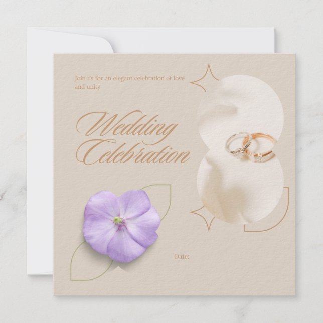 Elegante invitación minimalista a la boda (Anverso)