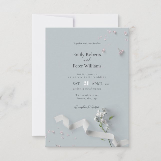 Elegante invitación minimalista a la boda (Anverso)