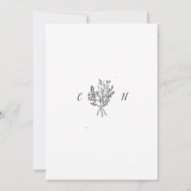 Elegante invitación minimalista a la boda (Reverso)