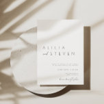 Elegante invitación Minimalista a la boda blanca m<br><div class="desc">El diseño presenta un tipo de letra manuscrito y un diseño minimalista moderno. Diseñado para coordinar con para la colección de invitaciones a bodas "ESSENTIALS". Para cambiar detalles, haga clic en "Personalizar". Ver el enlace de la colección en esta página para ver todos los elementos coincidentes de este hermoso diseño...</div>