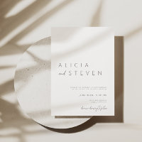 Elegante invitación Minimalista a la boda blanca m