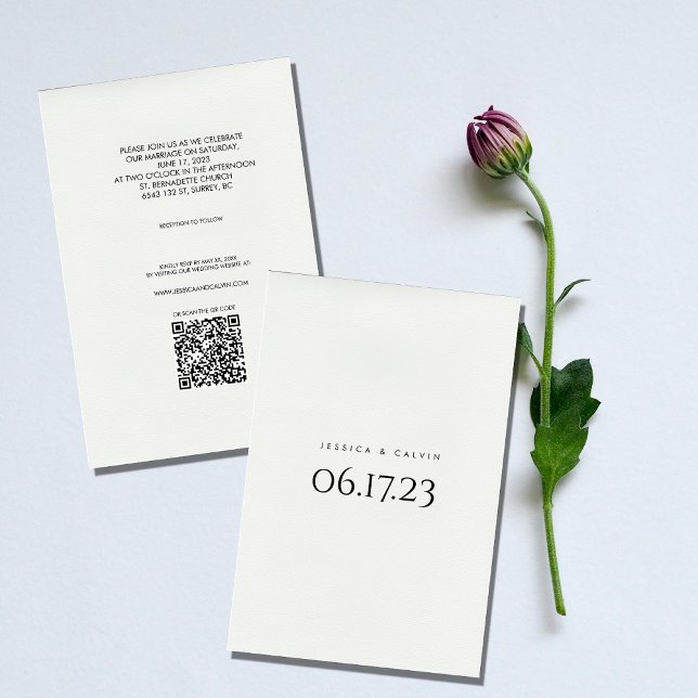 Elegante invitación Minimalista a la boda blanca n (Subido por el creador)