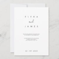 Elegante invitación Minimalista a la boda de marfi