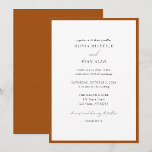 Elegante invitación Minimalista a la boda de terra
