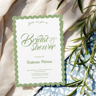 Elegante Invitación Minimalista con Bordes Ondulad