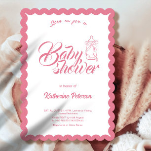 Elegante Invitación Minimalista con Volantes para 