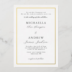 Elegante invitación Minimalista de boda refinada