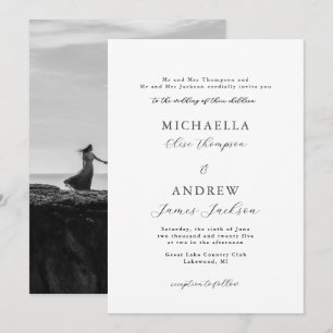 Elegante invitación Minimalista de boda refinada