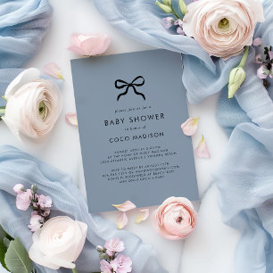 Elegante invitación minimalista de Bow Boy Baby Sh
