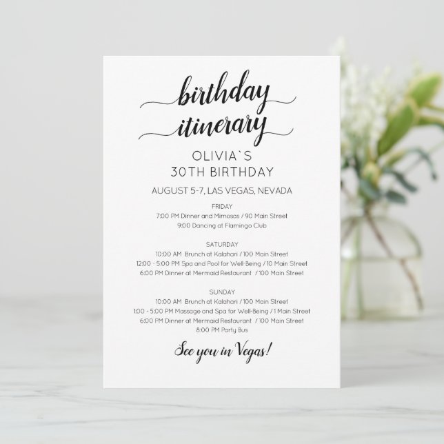 Elegante invitación Minimalista de cumpleaños inti (Anverso de pie)
