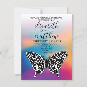 Elegante Invitación Minimalista de Mariposa y Pues