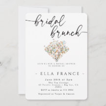 Elegante invitación minimalista para brunch nupcia