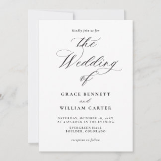 Elegante Invitación moderna a la boda de caligrafí