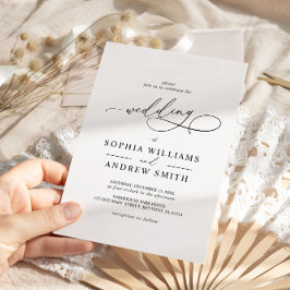 Elegante Invitación moderna a la boda de caligrafí