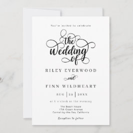 Elegante Invitación moderna a la boda de caligrafí