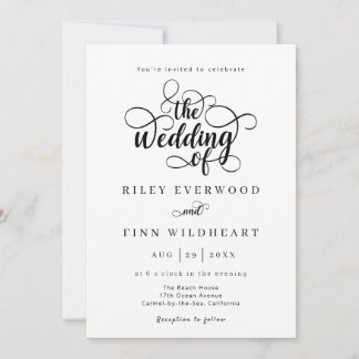 Elegante Invitación moderna a la boda de caligrafí