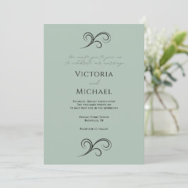 Elegante Invitación moderna a la boda verde