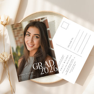 Elegante Invitación Moderna de Graduación con Foto