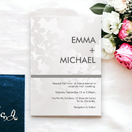 Elegante Invitación Monocroma Plata Moderna