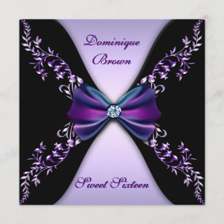 Elegante invitación morado y negro con aroma de di