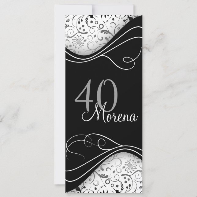 Elegante invitación negra (Anverso)