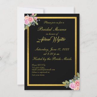 Elegante Invitación Negra y Oro