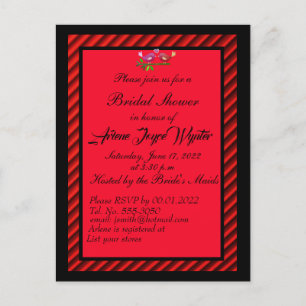 Elegante invitación negra y roja