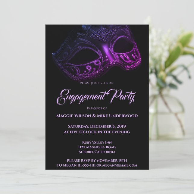 Elegante Invitación nocturna (Anverso de pie)