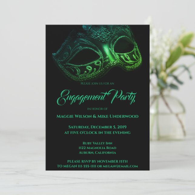 Elegante Invitación nocturna (Anverso de pie)