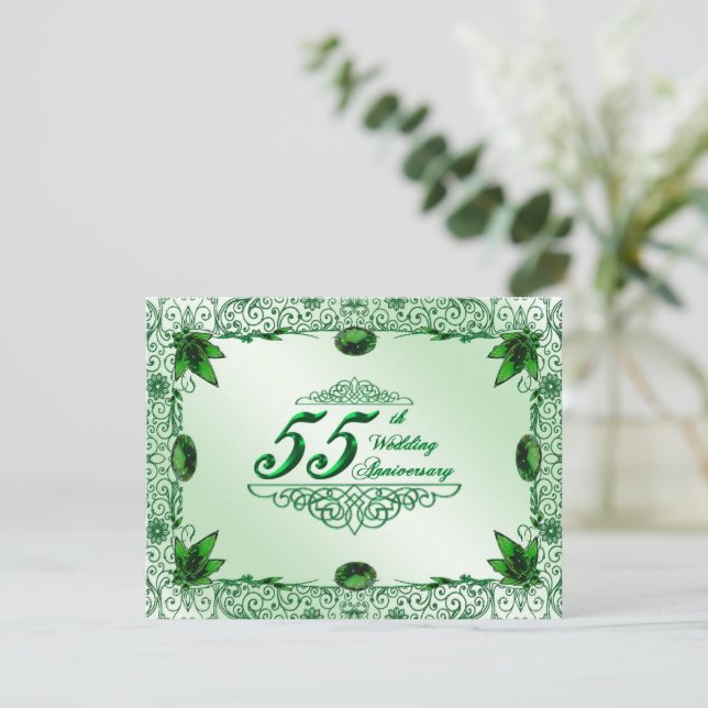 Elegante Invitación para 55º Aniversario de Boda 4 (Anverso de pie)