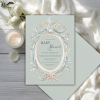 Elegante Invitación para Baby Shower con Marco Ant
