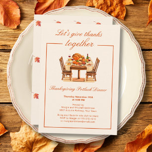 Elegante invitación para cena de Acción de Gracias
