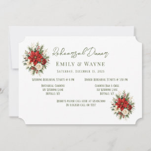 Elegante Invitación para Cena de Ensayo Floral de