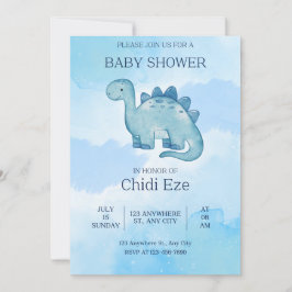 elegante invitación para ducha de bebé lindo dinos