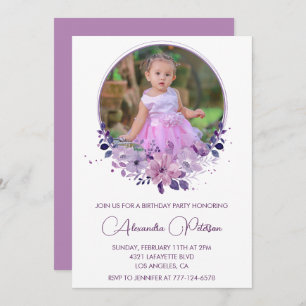 Elegante invitación para el 2º cumpleaños Foto Boh