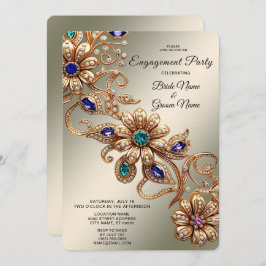 Elegante Invitación para el compromiso de flores d