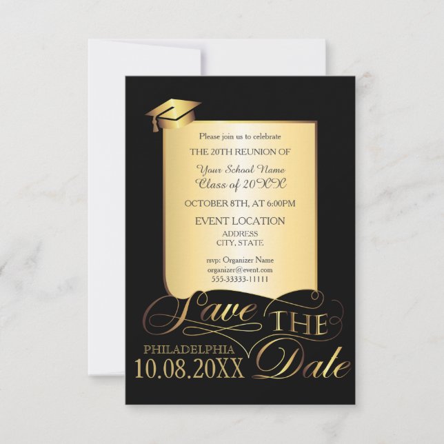 Elegante invitación para el diseño de Reunión Esco (Anverso)
