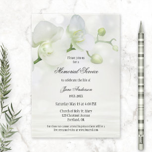 Elegante invitación para el funeral de Orquídea