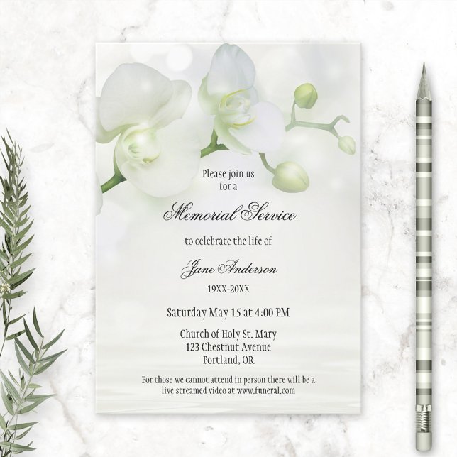 Elegante invitación para el funeral de Orquídea (Subido por el creador)