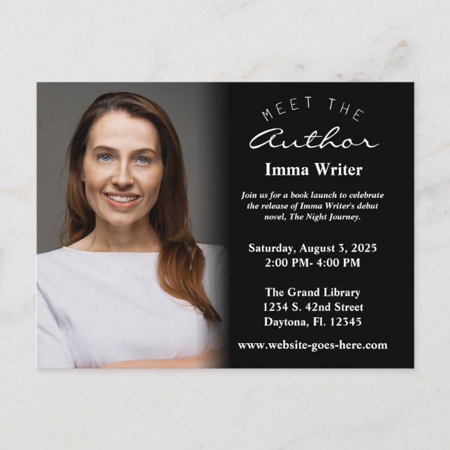 Elegante invitación para el lanzamiento del libro  (Anverso)