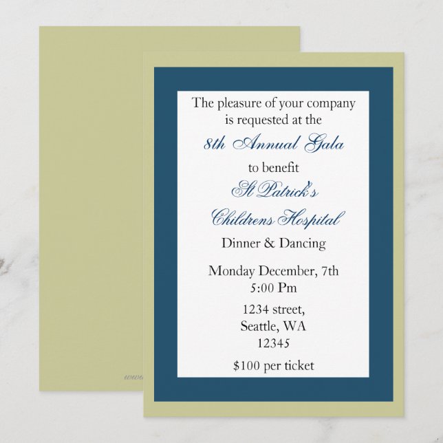 Elegante invitación para fiesta corporativa (Anverso / Reverso)