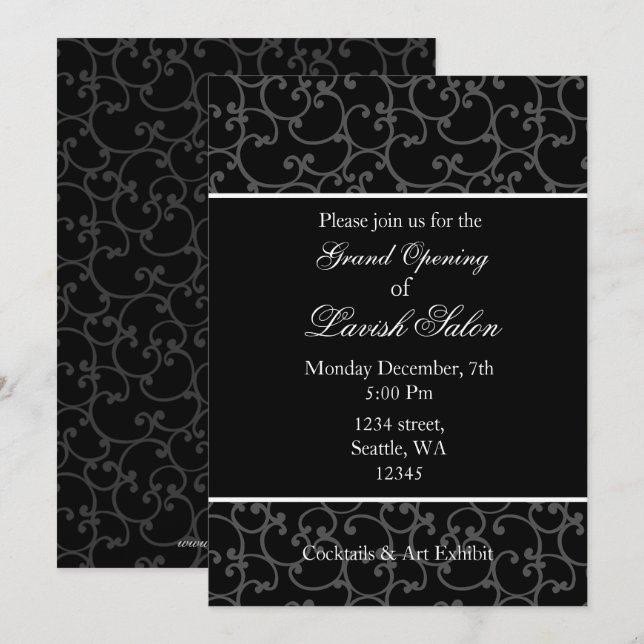 Elegante invitación para fiesta corporativa (Anverso / Reverso)