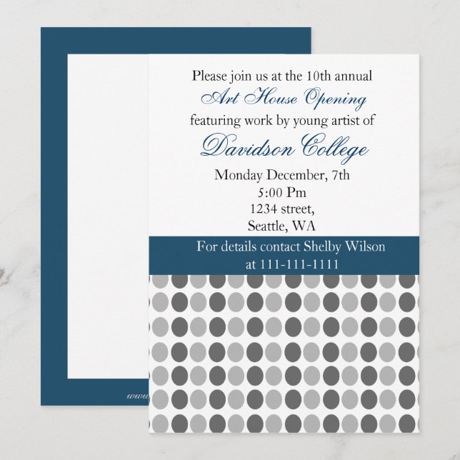 Elegante invitación para fiesta corporativa (Anverso / Reverso)