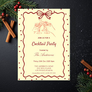 Elegante invitación para fiesta de Navidad en burg
