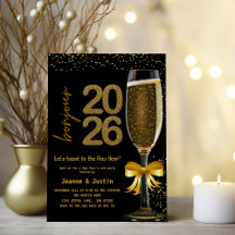Elegante invitación para fiesta de Nochevieja con