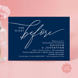 Elegante invitación para la cena de ensayo de la b