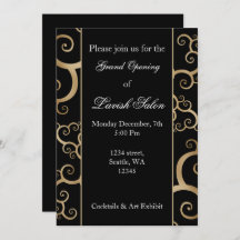 Elegante invitación para la fiesta Black Gold Corp
