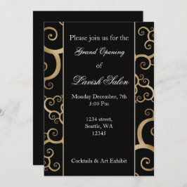 Elegante invitación para la fiesta Black Gold Corp